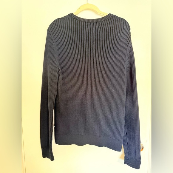 Nautica Men’s Navy Blue Cable Knit Sweater - Picture 2 of 3